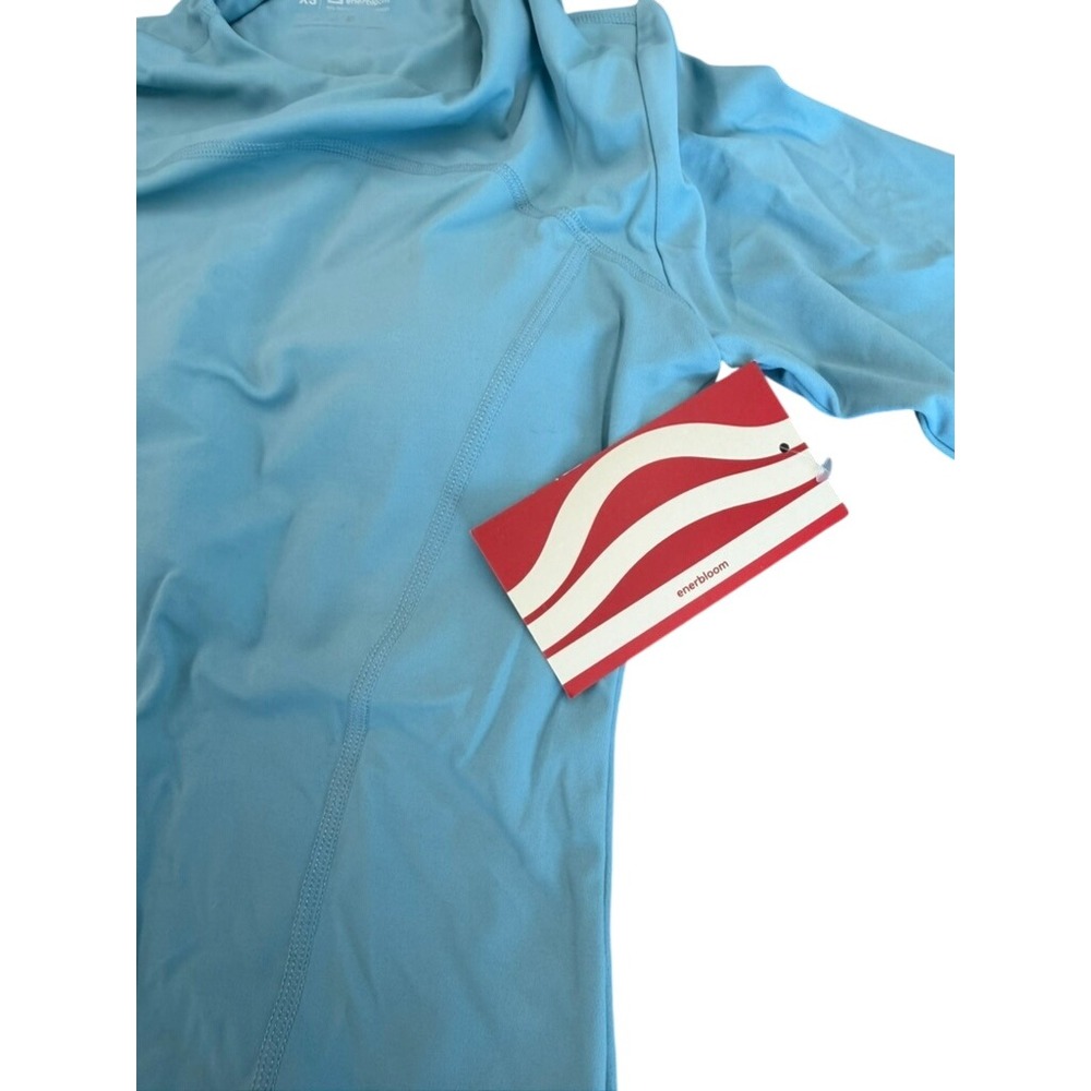 NWT! Enerbloom Womens XS Light Blue Long Sleeve Athletic Performance Top Gym‎